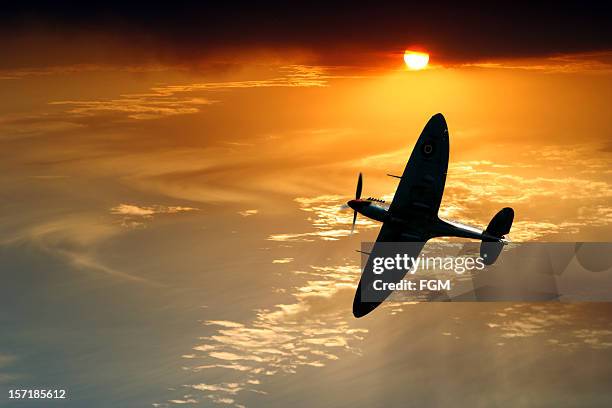 spitfire patrol - raf stock pictures, royalty-free photos & images