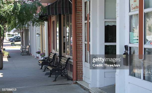 old town main street - small town america stock pictures, royalty-free photos & images