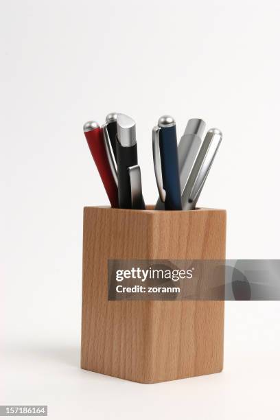 pen holder - desk organizer stock pictures, royalty-free photos & images