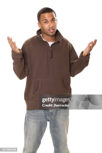 perplexed young african american man - man asking stock pictures, royalty-free photos & images