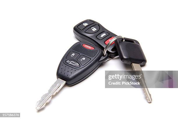 isolated car keys on white background - car keys on white stock pictures, royalty-free photos & images