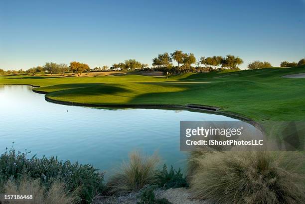 arizona golf course - golf water stock pictures, royalty-free photos & images