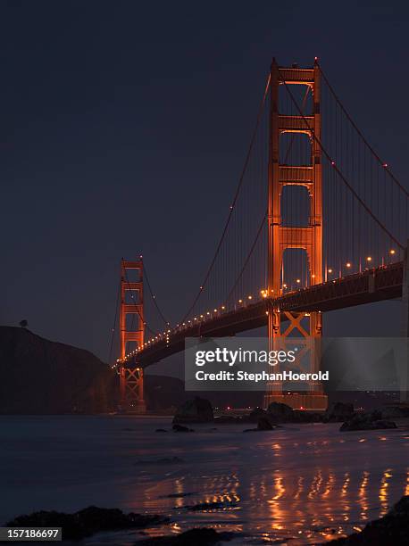 golden gate bridge - golden gate bridge night stock-fotos und bilder