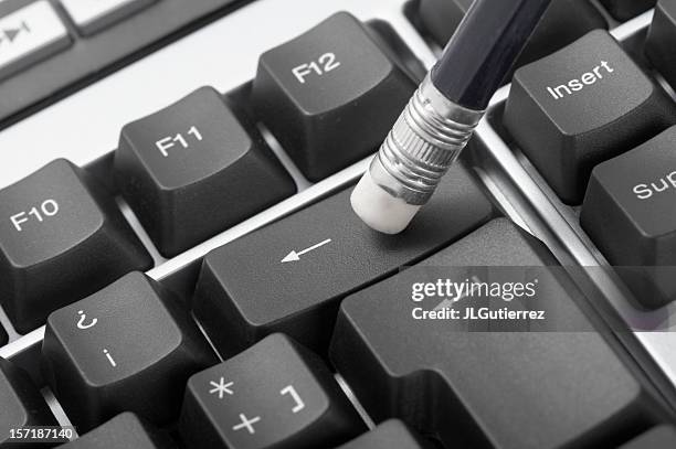 backspace - delete key stockfoto's en -beelden