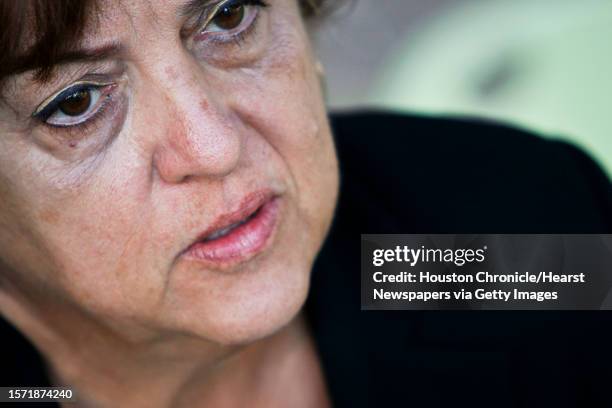 Mary Zapata, the mother of, slain immigration agent Jaime Zapata, looks on during the Enrique "Kiki" Camarena Red Ribbon Rally at Tranquility park,...