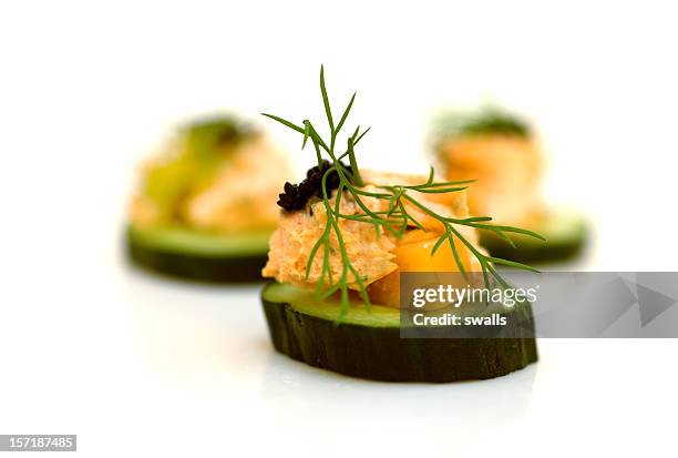 appetithäppchen - fischmousse stock-fotos und bilder