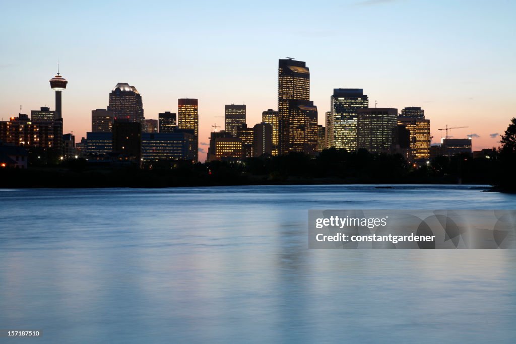 Calgary Skyline and Bow River Twilights