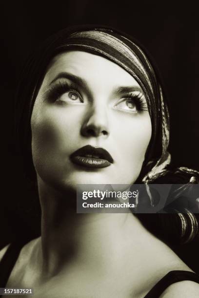 retro woman - 1930s woman stock pictures, royalty-free photos & images