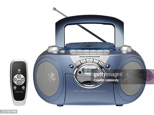 portable radio cassette recorder with cd/mp3 player (clipping path) - personal compact disc player 個照片及圖片檔