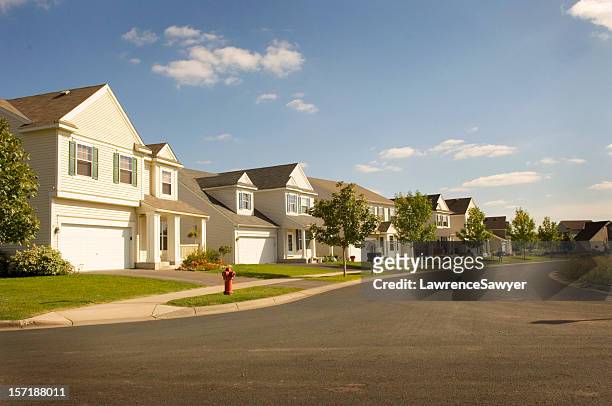 beautiful suburbia - street stock pictures, royalty-free photos & images