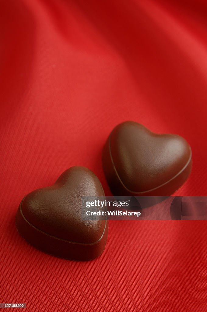 Two chocolate heart's