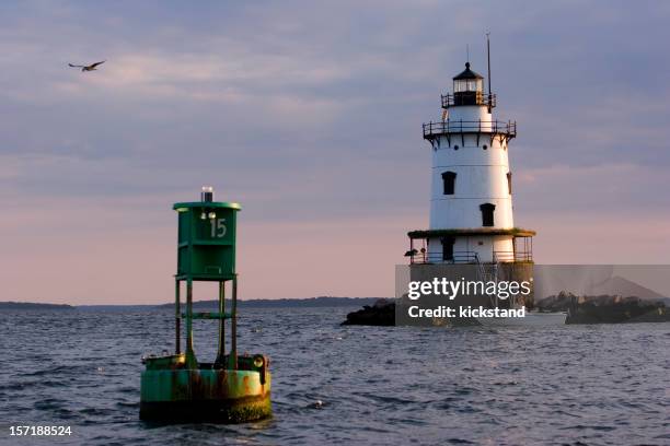 conimicut light, rhode island - rhode island lighthouse stock pictures, royalty-free photos & images