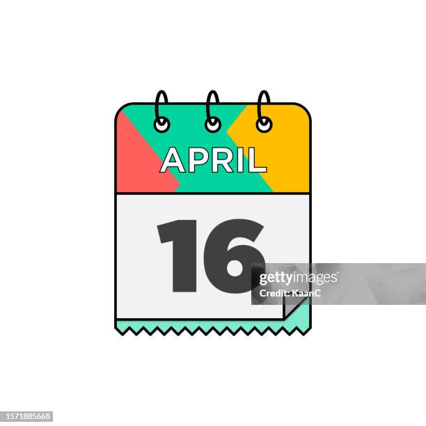april - daily calendar icon in flat design style stock illustration - 12 17 months 幅插畫檔、美工圖案、卡通及圖標