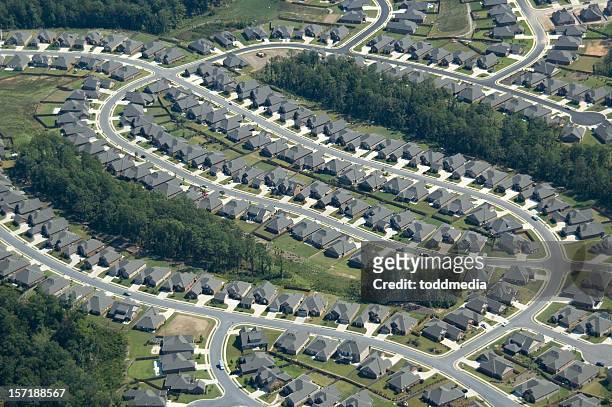 aerial of suburb housing - birmingham alabama stockfoto's en -beelden