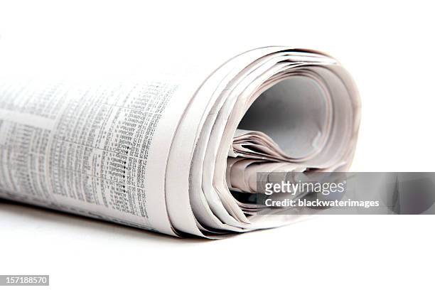 news - rolled newspaper stock pictures, royalty-free photos & images