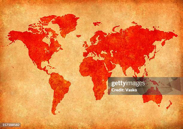 old paper map of the world - world map and detailed stock pictures, royalty-free photos & images