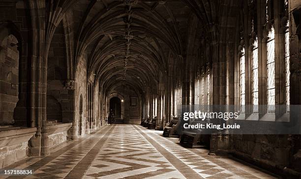 architecture: medieval cloisters - catacomb stock pictures, royalty-free photos & images