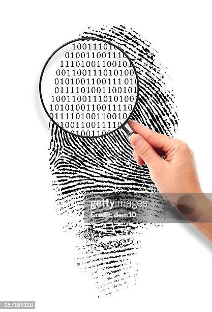 magnified to binary code - identity stock pictures, royalty-free photos & images