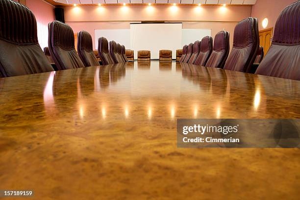 long marble conference table with leather chairs - classic press conference stock pictures, royalty-free photos & images