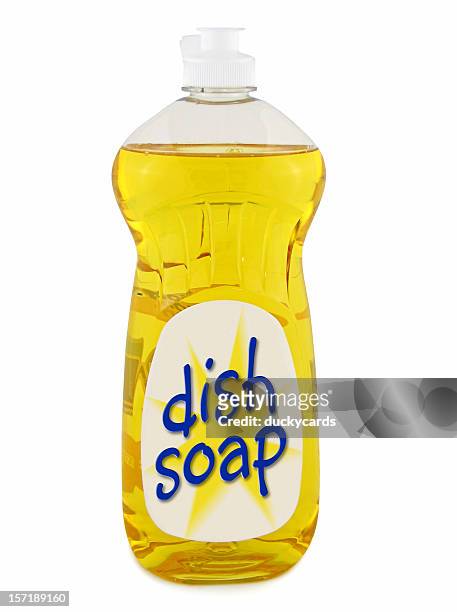 dish soap (with clipping paths) - dishwashing liquid stock pictures, royalty-free photos & images