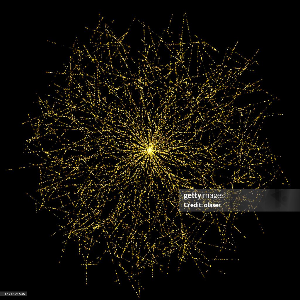 Atomic level particle expansion cloud, sharp line angles