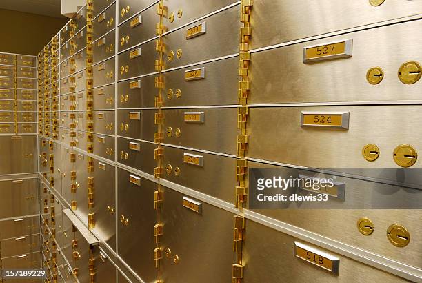 safe deposit boxes - safe deposit box stock pictures, royalty-free photos & images