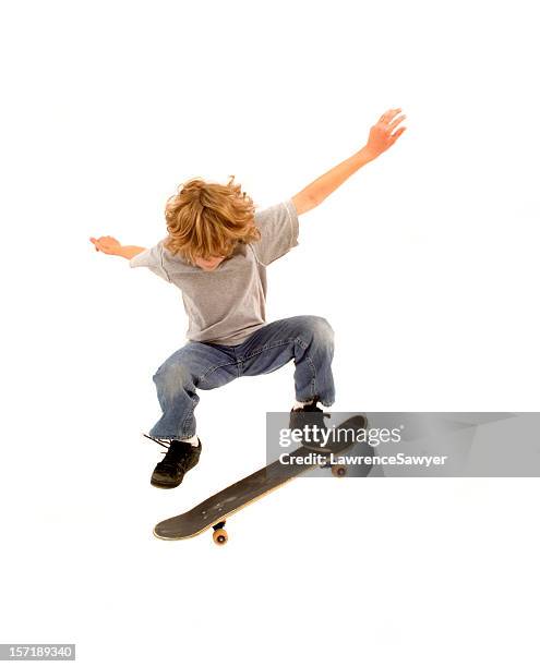 young skateboarder - child skating stock pictures, royalty-free photos & images