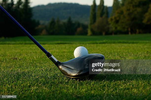 golf ball and driver - driver golf club stock pictures, royalty-free photos & images