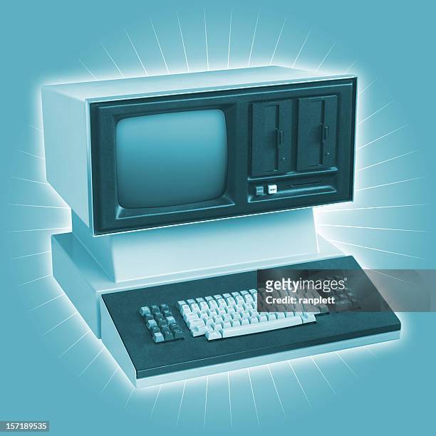 dinosaurio ordenador realmente old funky - 1980 computer fotografías e imágenes de stock