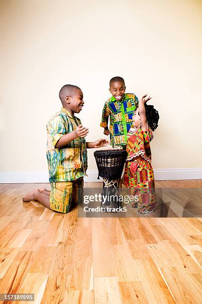 a group of christen near a banjo - ghanaian family bildbanksfoton och bilder