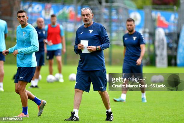 Lazio head coach Maurizio Sarri during the SS Lazio training session day 14 on July 26, 2023 in Auronzo di Cadore, Italy.
