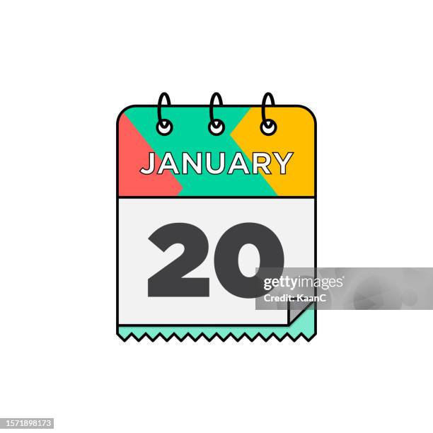 januar - tageskalender-symbol im flachen design-stil stock-illustration - 12 17 months stock-grafiken, -clipart, -cartoons und -symbole