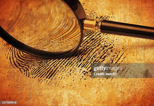 Magnifying Glass On Fingerprint High-Res Stock Photo