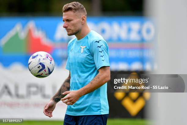 Ciro Immobile of SS Lazio during the SS Lazio training session day 14 on July 26, 2023 in Auronzo di Cadore, Italy.