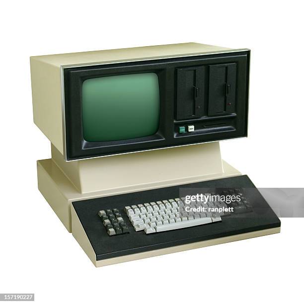 old school computer - old pc stock pictures, royalty-free photos & images