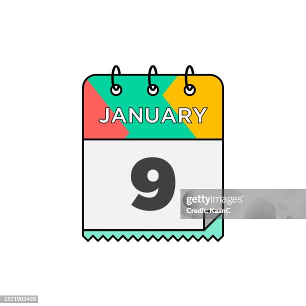 january - daily calendar icon in flat design style stock illustration - 12 17 months stock illustrations