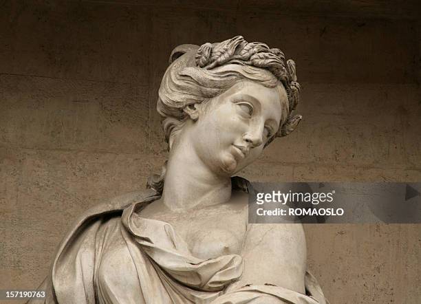 sculpture from the trevi fountain, rome italy - statue stock pictures, royalty-free photos & images