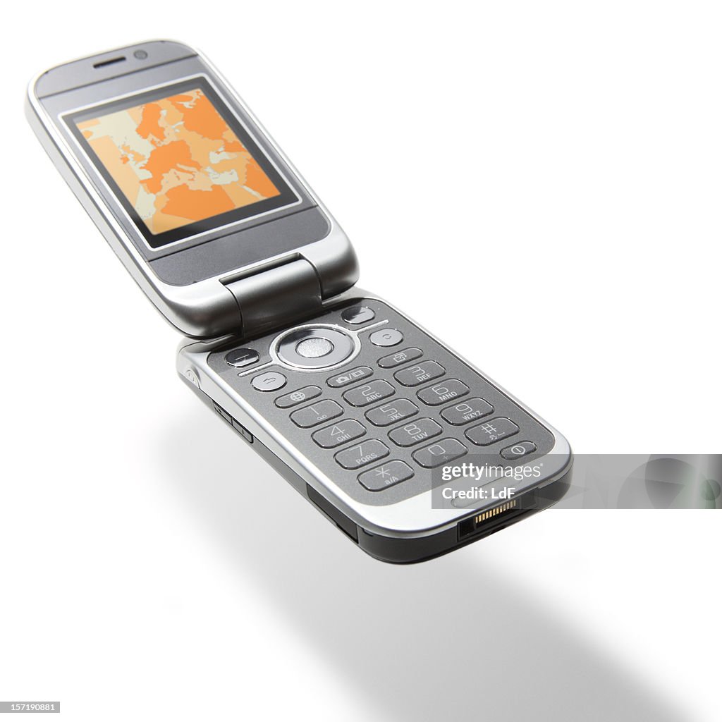 Mobile phone with europe map