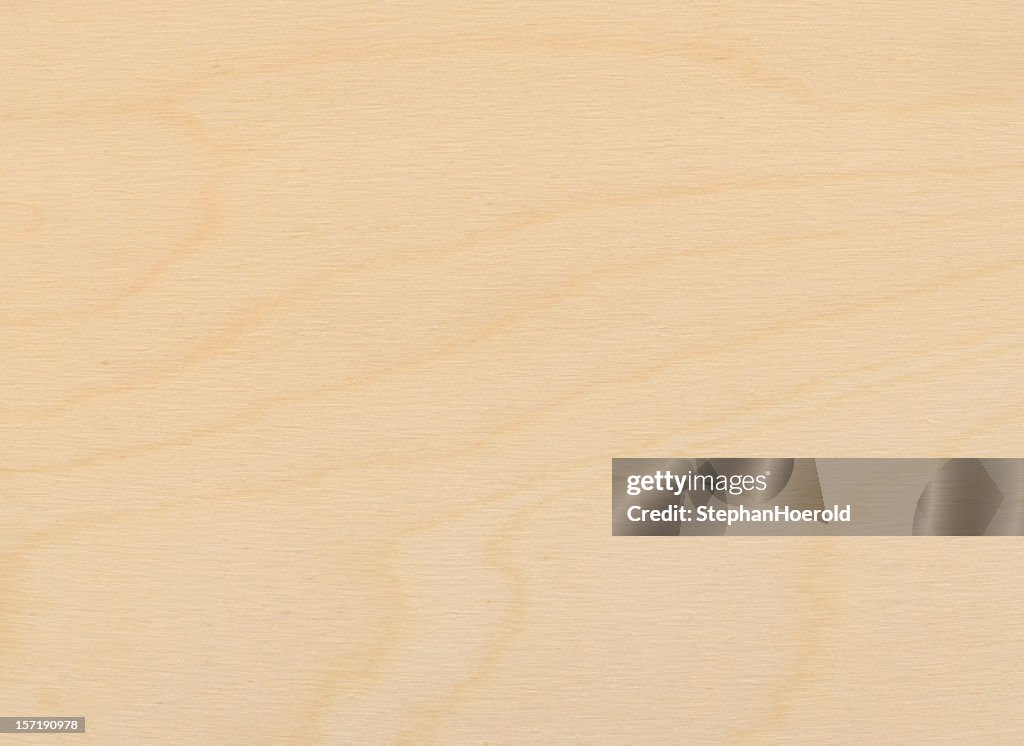 Close-up view of a uniformly lit birch plywood board