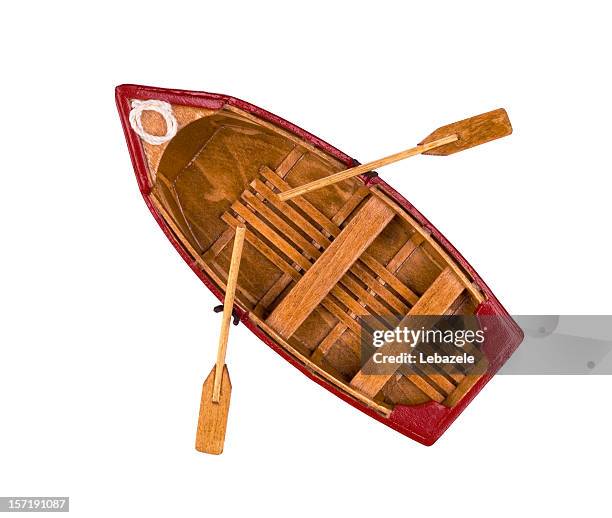 wooden classical boat model - rowboat stockfoto's en -beelden