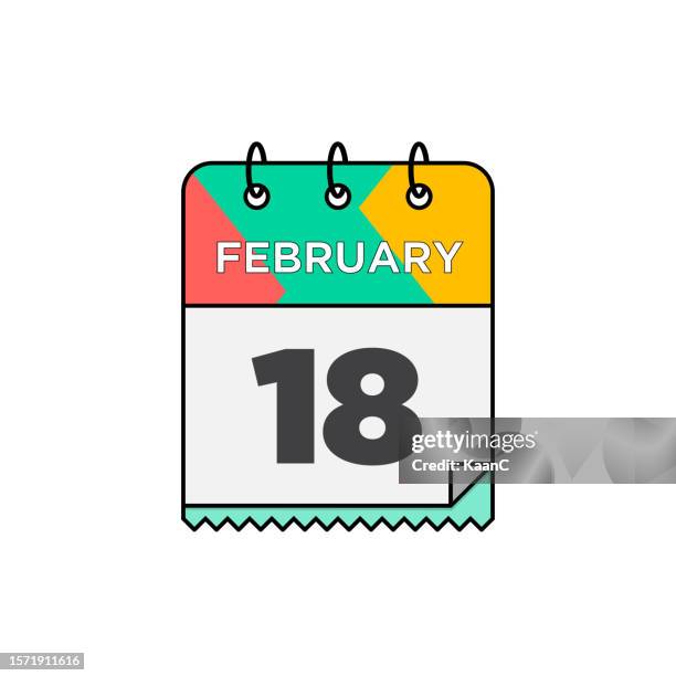 february - daily calendar icon in flat design style stock illustration - 12 17 months stock illustrations