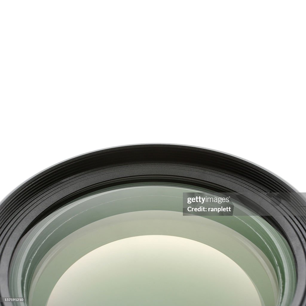 Camera Lens on White Background