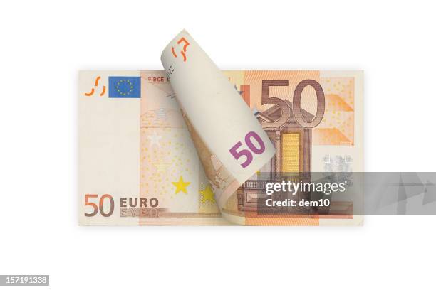 fifty euro banknote (isolated) - 50 euro stock pictures, royalty-free photos & images