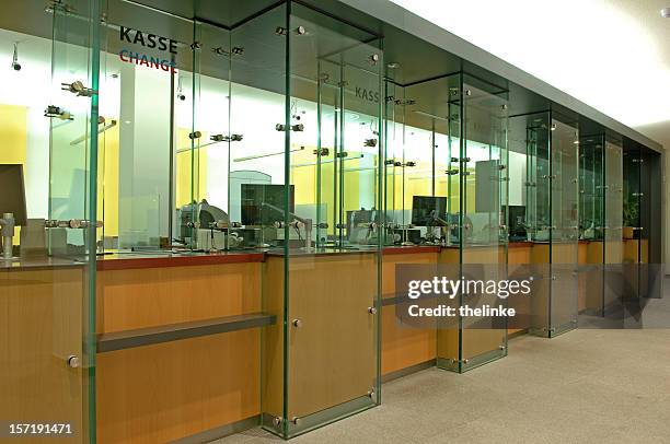 counter in a bank - inside bank stock pictures, royalty-free photos & images