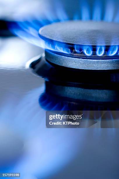 blue flammes de plaques - gaz naturel photos et images de collection