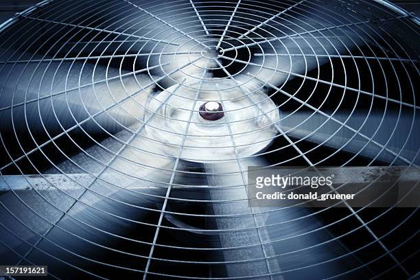 large rotating fan of a commercial or industrial hvac system - electric fan stock pictures, royalty-free photos & images
