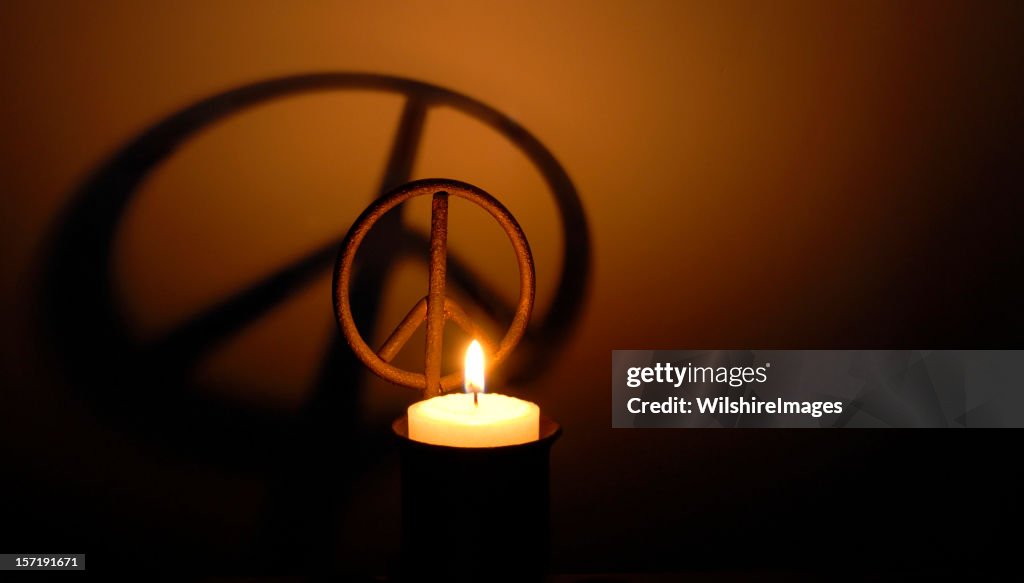 Peace Symbol Candle