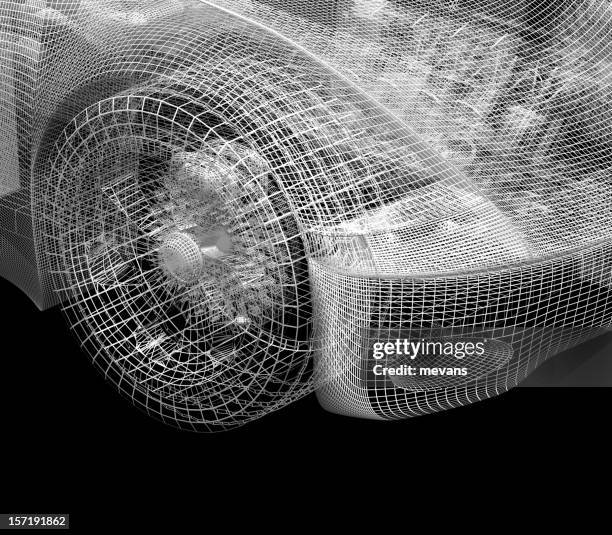 car frontend (wireframe) - tyre print stock pictures, royalty-free photos & images