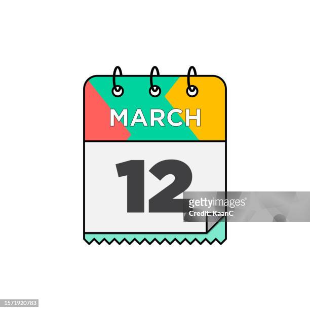 march month - daily calendar icon in flat design style stock illustration - 12 17 months stock illustrations