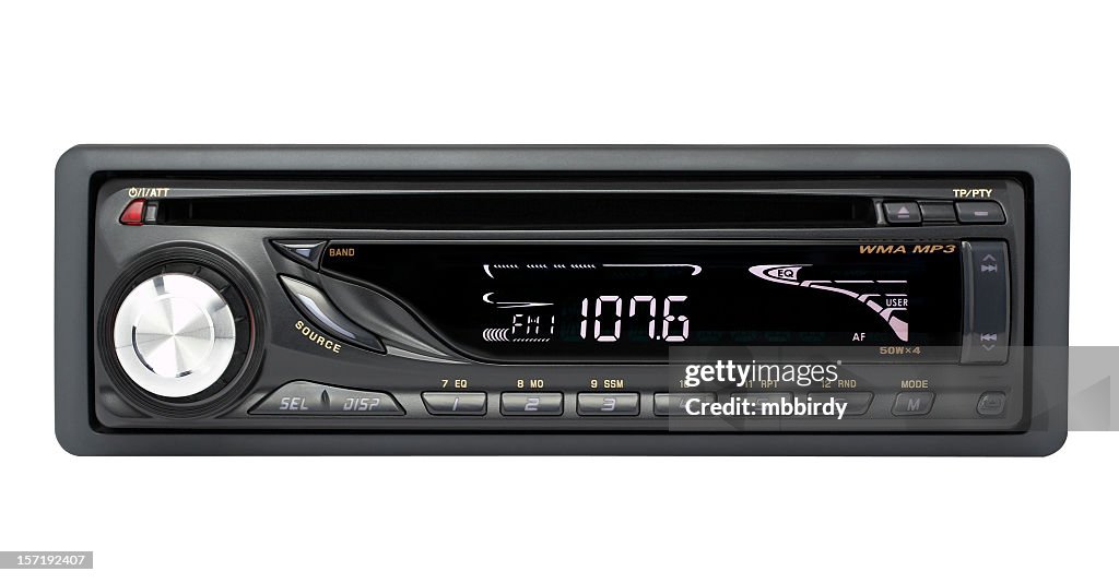 Car audio CD-MP3-WMA receiver (clipping path)